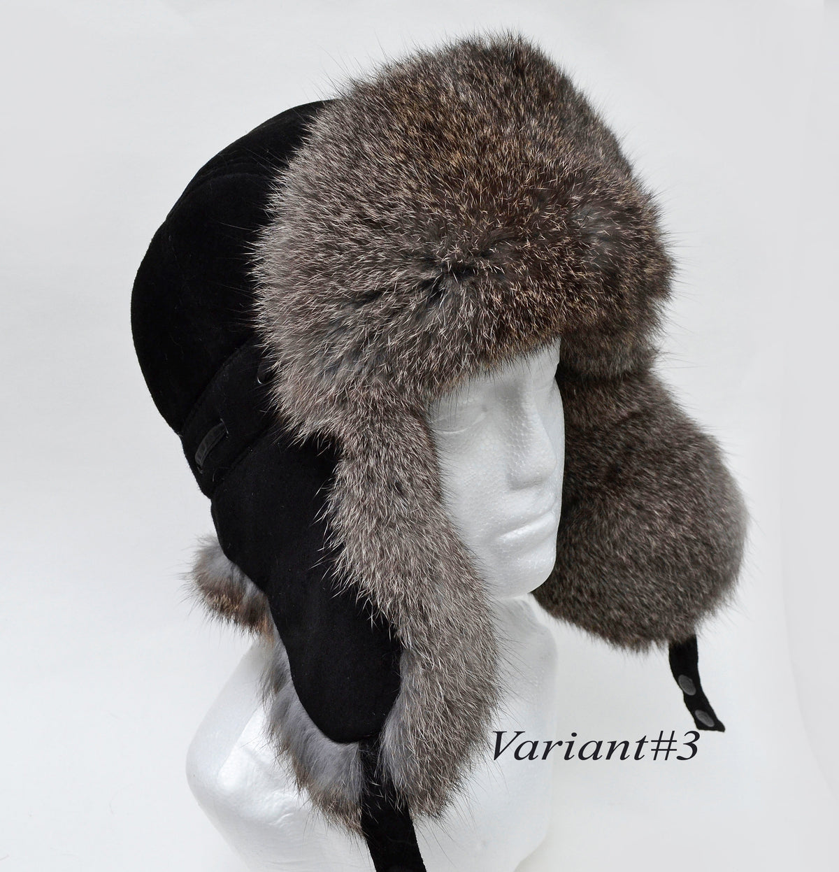 REAL SUEDE Leather Ear Flap Hat, Men real fur hat, Trapper Hat, Aviator Hat, Ushanka, Russian Hat, Ski Hat, Rabbit Fur, Fur Hat, Gift Men
