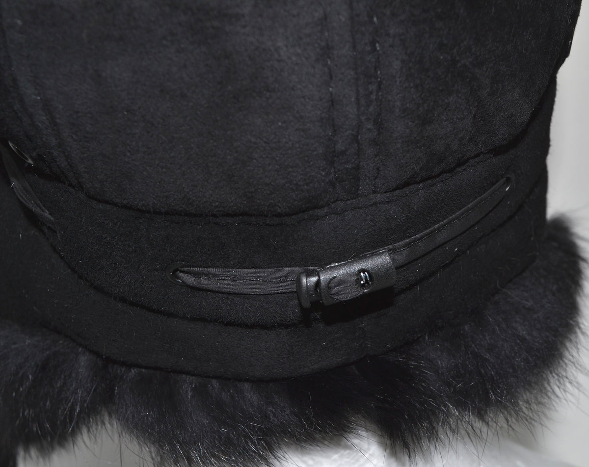 REAL SUEDE Leather Ear Flap Hat, Men real fur hat, Trapper Hat, Aviator Hat, Ushanka, Russian Hat, Ski Hat, Rabbit Fur, Fur Hat, Gift Men