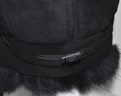 REAL SUEDE Leather Ear Flap Hat, Men real fur hat, Trapper Hat, Aviator Hat, Ushanka, Russian Hat, Ski Hat, Rabbit Fur, Fur Hat, Gift Men