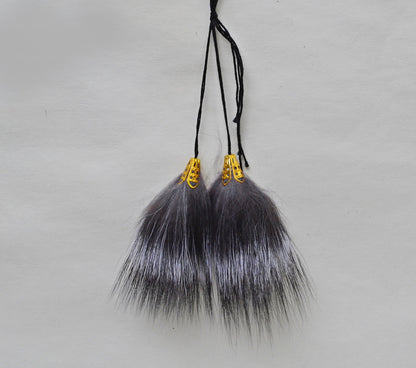 Raccoon Fox Fur Tassels For Hat Genuine Fur Pendant Real Fur Charm Earings Bag Jewerly Scarf Pom Pom Fur Accessories Raccoon Silver Fox Fur