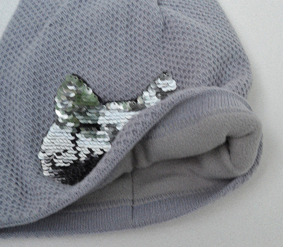 Women’s Cat Ear Beanie – Reversible Sequin Wool Blend Hat