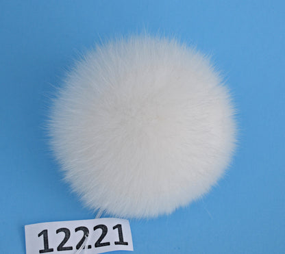 6" HIGHEST QUALITY FOX Pom Pom!  Super Soft, Shiny Fur, Fox Pom-Pom, White Fox Pompom, Fox Pom Pom, Pom Pom for Hat, Children, Cap, Beanie