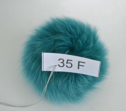 5,5"FOX FUR POMPOM! Green Pom-Pom, Fur Pom Pom, Fox Fur, Genuine Fur Pom Pom, Pom Pom for Winter Hat, Pom Pom for Women Hat,  Knitted, Child