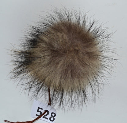 5"  FUR POM Pom! Raccoon Pom Pom for Hat Beanie Tuque Winter Knit Hats Large Pom Pom Puff Fluffy Raccoon Pom Pom Fur Ball Children