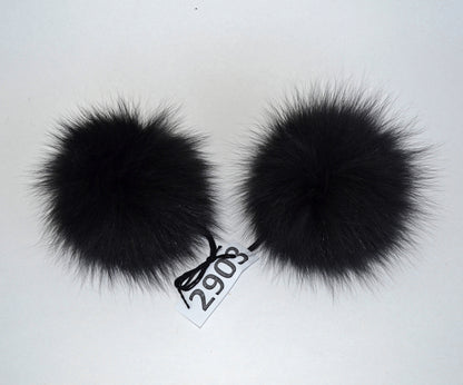 5" to 6" HIGHEST QUALITY FOX Pom Poms! Double Fox Fur Shiny Soft Pom Pom for Women Hat Beanie Tuque Winter Knit Hats Puff Fluffy Fur Ball