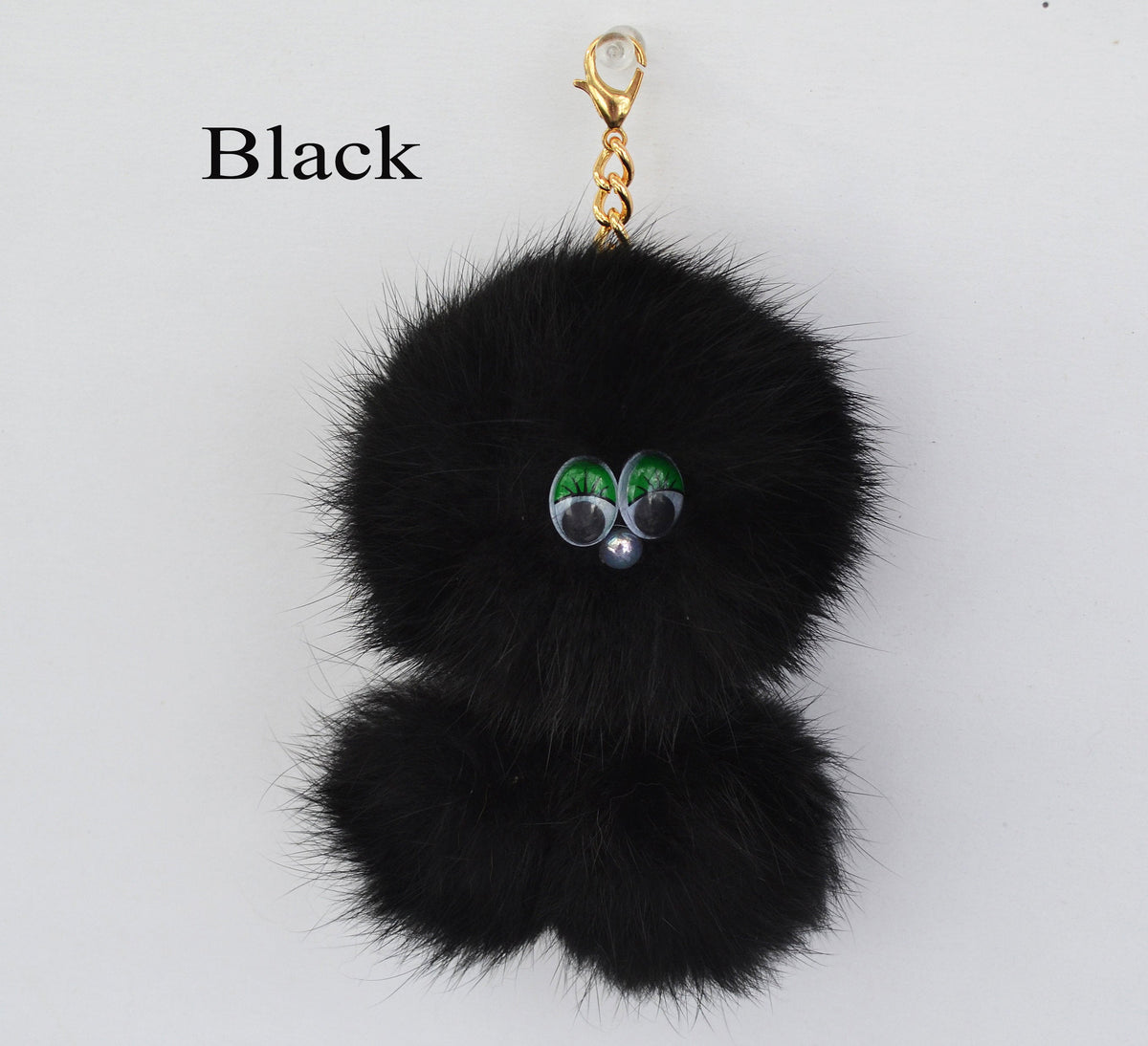 REAL RABBIT FUR Monster Key Chain, Rabbit Fur Pom Pom Keychain, Fur charm, Key Ring,  Bag Pendant, Fur Monster keychain, handbag accessory