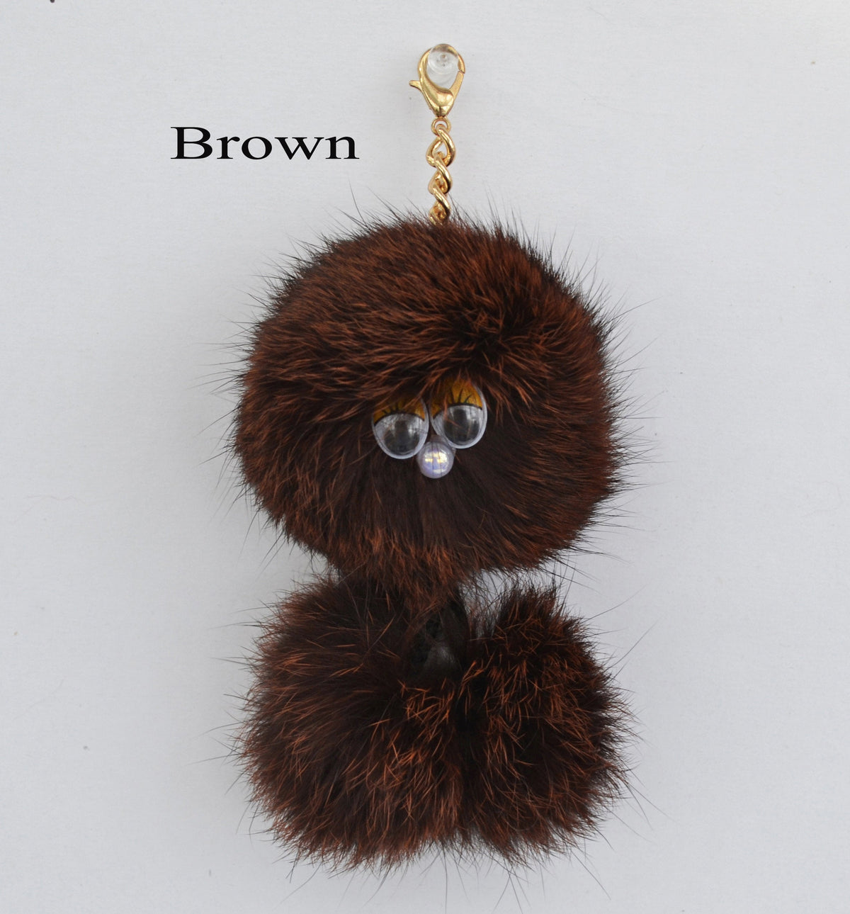 REAL RABBIT FUR Monster Key Chain, Rabbit Fur Pom Pom Keychain, Fur charm, Key Ring,  Bag Pendant, Fur Monster keychain, handbag accessory