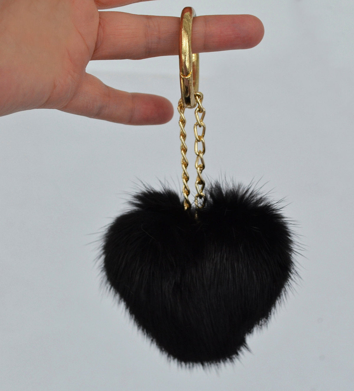 REAL MINK HEART Key Chain, Mink Fur Pom Pom Keychain, Fur charm, Key Ring Mink Bag Pendant, Fur heart keychain, fur handbag accessory