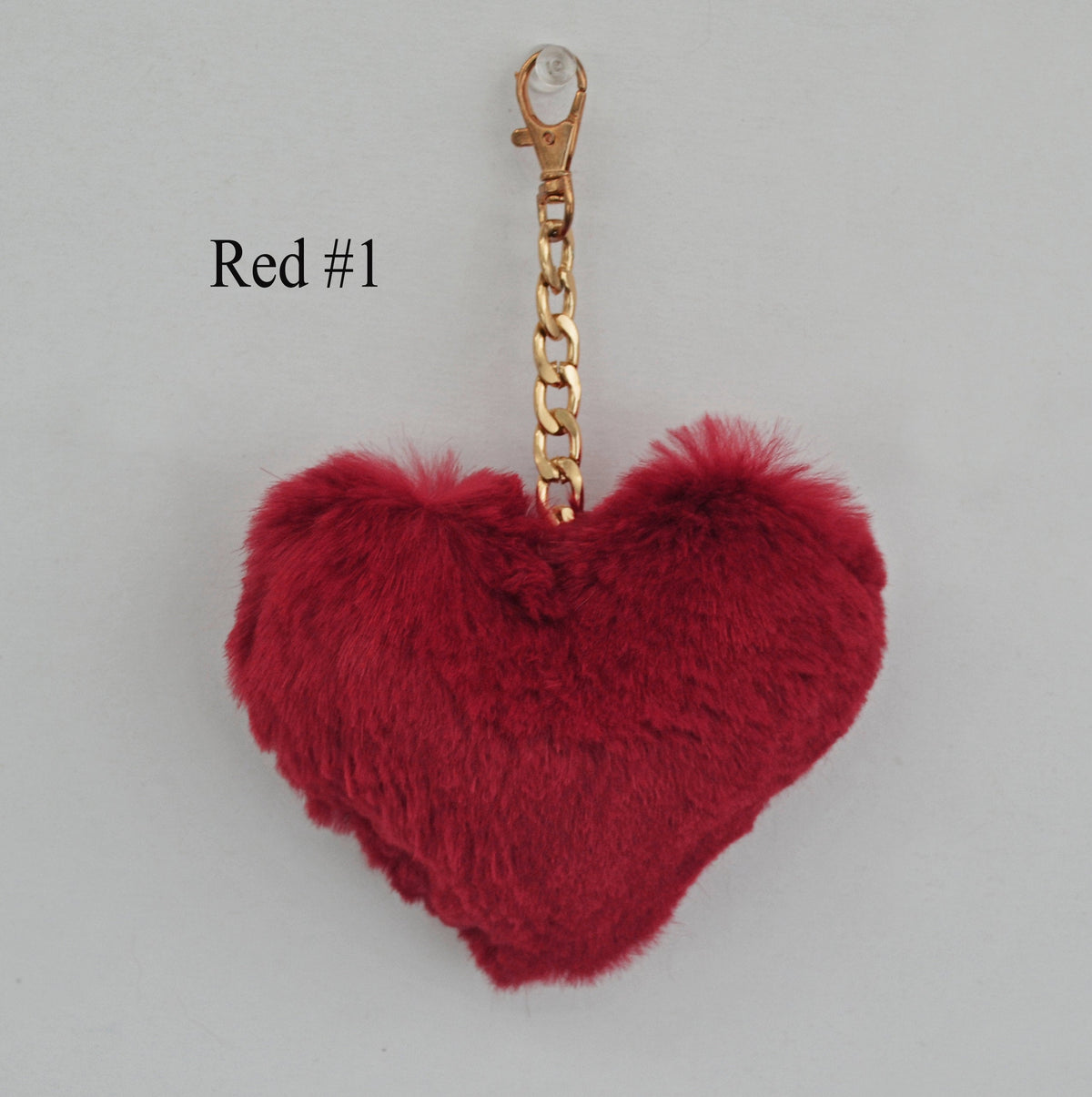 RED FUR HEART Key Chain, Rabbit Fur Pom Pom Keychain, Fur charm, Key Ring Rabbit Bag Pendant, Fur heart keychain, fur handbag accessory