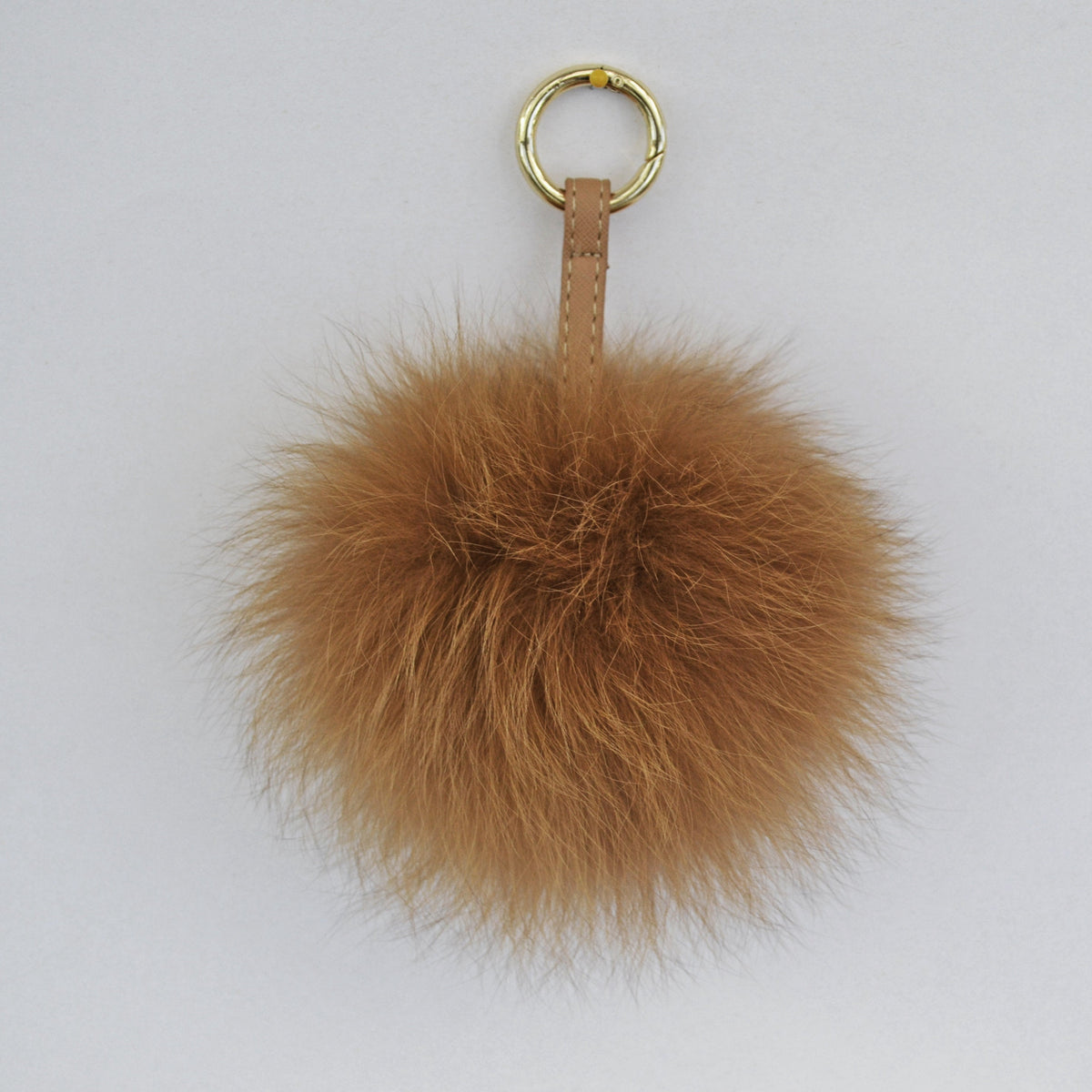 7" POM POM CHARM, Fur Keychain,  Large Fox Bag Charm, Key Chain Charm, Fox Fur Pom Pom, Brown Pom Pom, Fur Ball, Pendant Fur, Real Fur Key