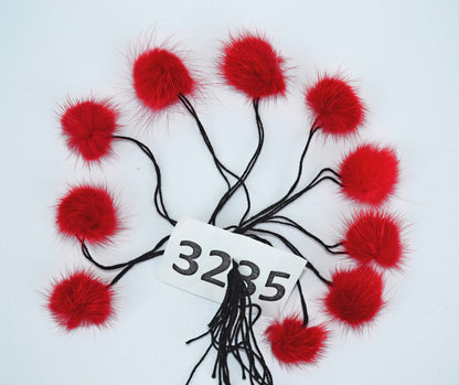 10pc - 1,2" (30mm) Genuine Natural Mink Pom Poms Fur Ball Charm Pendant for Keychain Necklace Earring Pompom Pom Ring White Fur Pompom