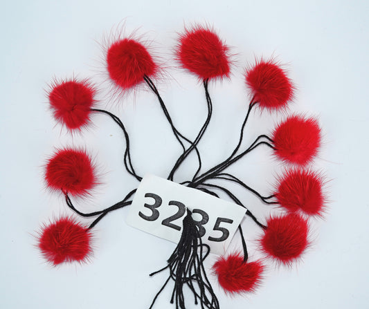 10pc - 1,2" (30mm) Genuine Natural Mink Pom Poms Fur Ball Charm Pendant for Keychain Necklace Earring Pompom Pom Ring White Fur Pompom