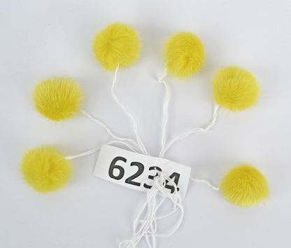 6pc - 1,5" (40mm) Genuine Natural Mink Pom Poms Fur Ball Charm Pendant for Keychain Necklace Earring Pompom Pom Ring Dark Blue Pompom