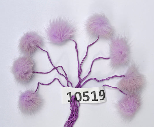 8 pc - 1,7" (45mm) Genuine Natural Mink Pom Poms Fur Ball Charm Pendant for Keychain Necklace Earring Pompom Pom Ring Gray Pompom