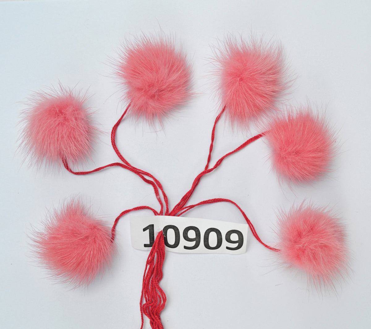 6pc - 2" (50mm) Mink Fur Pom Poms Genuine Fur Ball Charm Pendant for Keychain Necklace Earring Pompom Pom Ring White Ivory Pompom