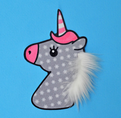 Large Unicorn Patch, Faux Fur Unicorn Patch, Unicorn Applique, Unicorn Patch Sew On, Animal Patches for Pillow/Clothing/Coat/T-Shirt DIY