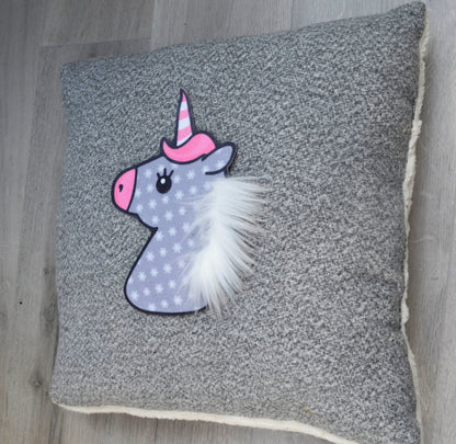 Large Unicorn Patch, Faux Fur Unicorn Patch, Unicorn Applique, Unicorn Patch Sew On, Animal Patches for Pillow/Clothing/Coat/T-Shirt DIY