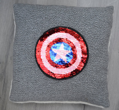 Sequin Captain America Patch, Sew On Patch, Star patch, Reversible Changeable Patch,  DIY Shirt Jacket Applique, Patch for Clothing, Badge