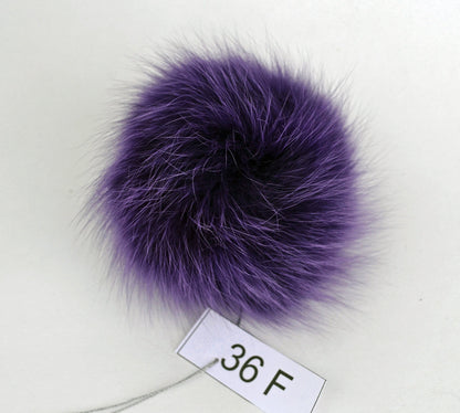6" FOX FUR POMPOM! Really Unique Fur Pom-Pom,  Fox Fur Pom Pom, Purple Fur Pom Pom, Large Pom Pom, Real Fur, Knitted Hat, Children, Girl