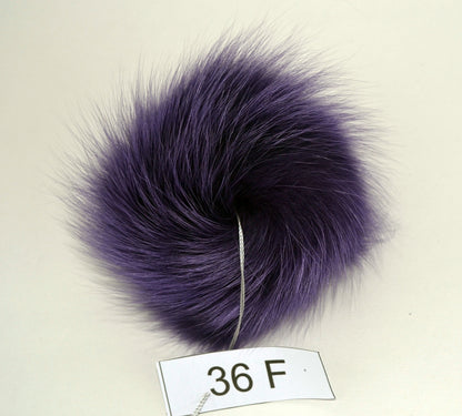6" FOX FUR POMPOM! Really Unique Fur Pom-Pom,  Fox Fur Pom Pom, Purple Fur Pom Pom, Large Pom Pom, Real Fur, Knitted Hat, Children, Girl