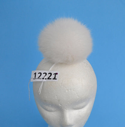 6" HIGHEST QUALITY FOX Pom Pom!  Super Soft, Shiny Fur, Fox Pom-Pom, White Fox Pompom, Fox Pom Pom, Pom Pom for Hat, Children, Cap, Beanie