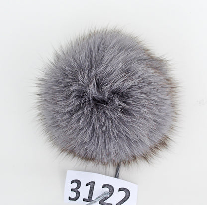 5" HIGHEST QUALITY FOX Pom Poms! Double Fox Fur Shiny Soft Pom Pom for Women Hat Beanie Tuque Winter Knit Hats Puff Fluffy Fur Ball