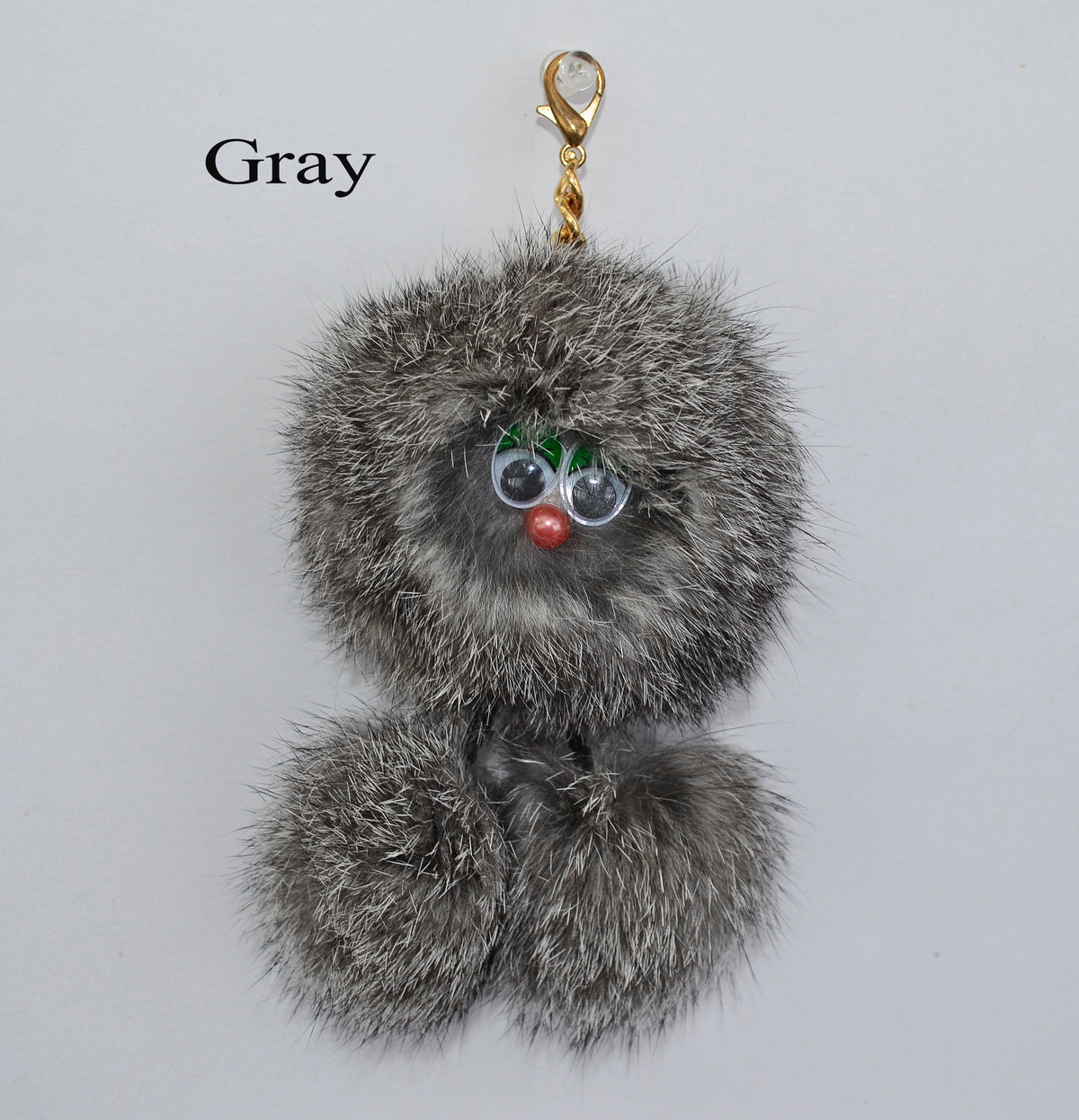 REAL RABBIT FUR Monster Key Chain, Rabbit Fur Pom Pom Keychain, Fur charm, Key Ring,  Bag Pendant, Fur Monster keychain, handbag accessory