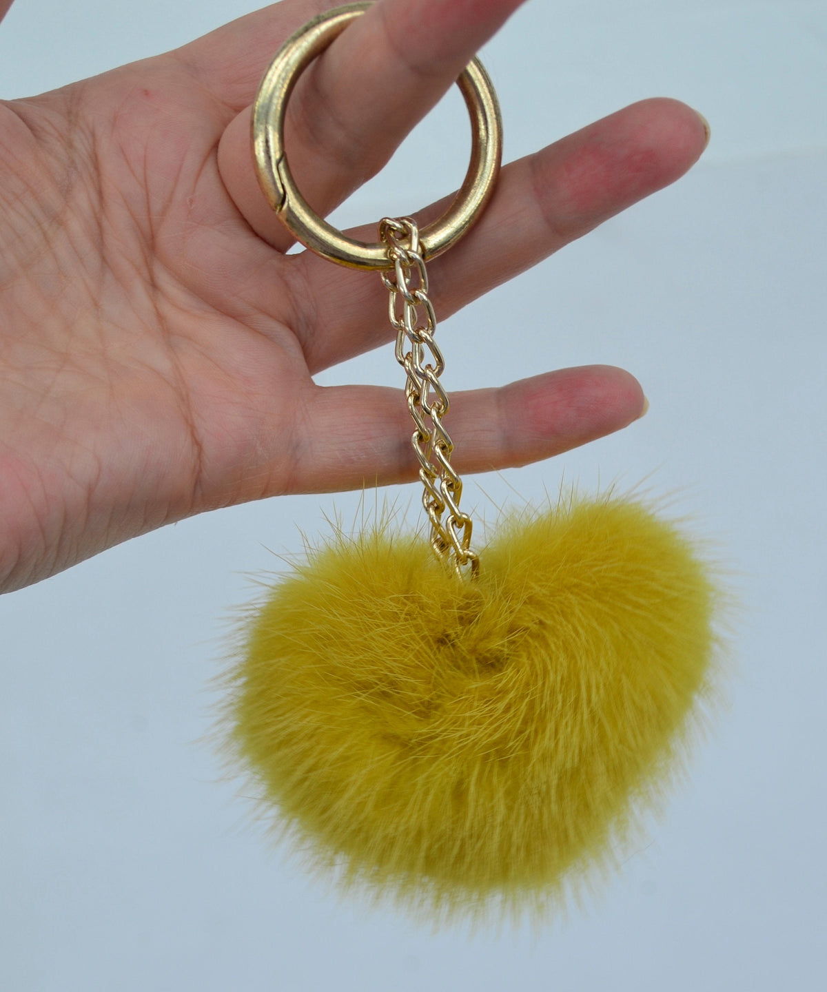 REAL MINK HEART Key Chain, Mink Fur Pom Pom Keychain, Fur charm, Key Ring Mink Bag Pendant, Fur heart keychain, fur handbag accessory