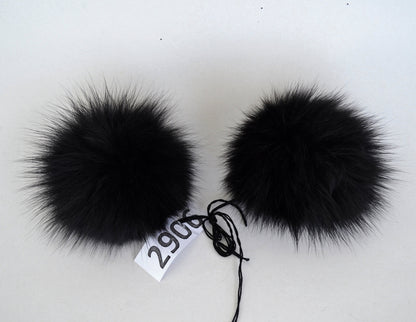 5" to 6" HIGHEST QUALITY FOX Pom Poms! Double Fox Fur Shiny Soft Pom Pom for Women Hat Beanie Tuque Winter Knit Hats Puff Fluffy Fur Ball