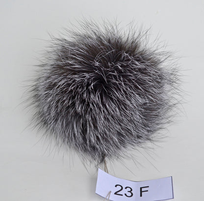 6,5"FUR POM POM for Hat! Very Large Pom Pom, Fur Pom-Pom, Silver fox, Real Fur, Ideal for hats, Child, Silver Fox Fur, Knitted hat, Cap, hat