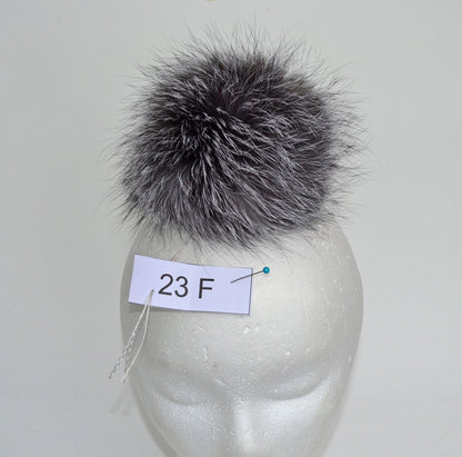 6,5"FUR POM POM for Hat! Very Large Pom Pom, Fur Pom-Pom, Silver fox, Real Fur, Ideal for hats, Child, Silver Fox Fur, Knitted hat, Cap, hat