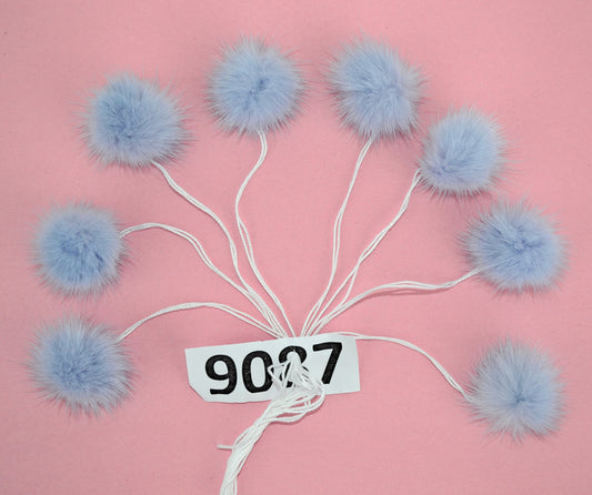 8pc - 1,5" (40mm) Genuine Natural Mink Pom Poms Fur Ball Charm Pendant for Keychain Necklace Earring Pompom Pom Ring Pink Fur Pompom