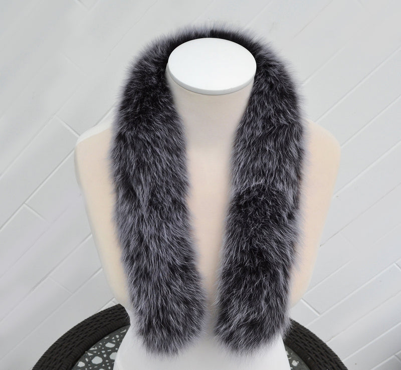 BY ORDER, not Tail, Real Gray Fox Fur Trim Hood, Fur collar trim, Fox Fur Collar, Fur Scarf, Fur Ruff, Fox Fur Hood, Fox Fur, Super Soft
