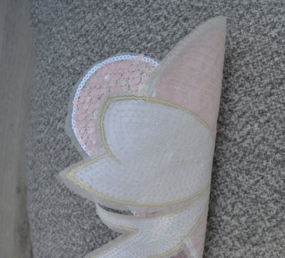 Large Sequin Heart Patch, Heart Sew On Patch, Pink heart with bow, DIY Shirt Jacket Applique, Patches for Pillow/Clothing/Coat/Shirt