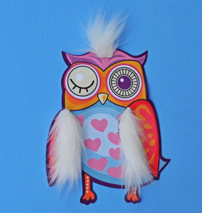 Large Owl Patch, Faux Fur Owl Patch, Owl Applique, Owl Patch Sew On, Owl with Faux Fur, Bird Patches for Pillow/Clothing/Coat/T-Shirt DIY