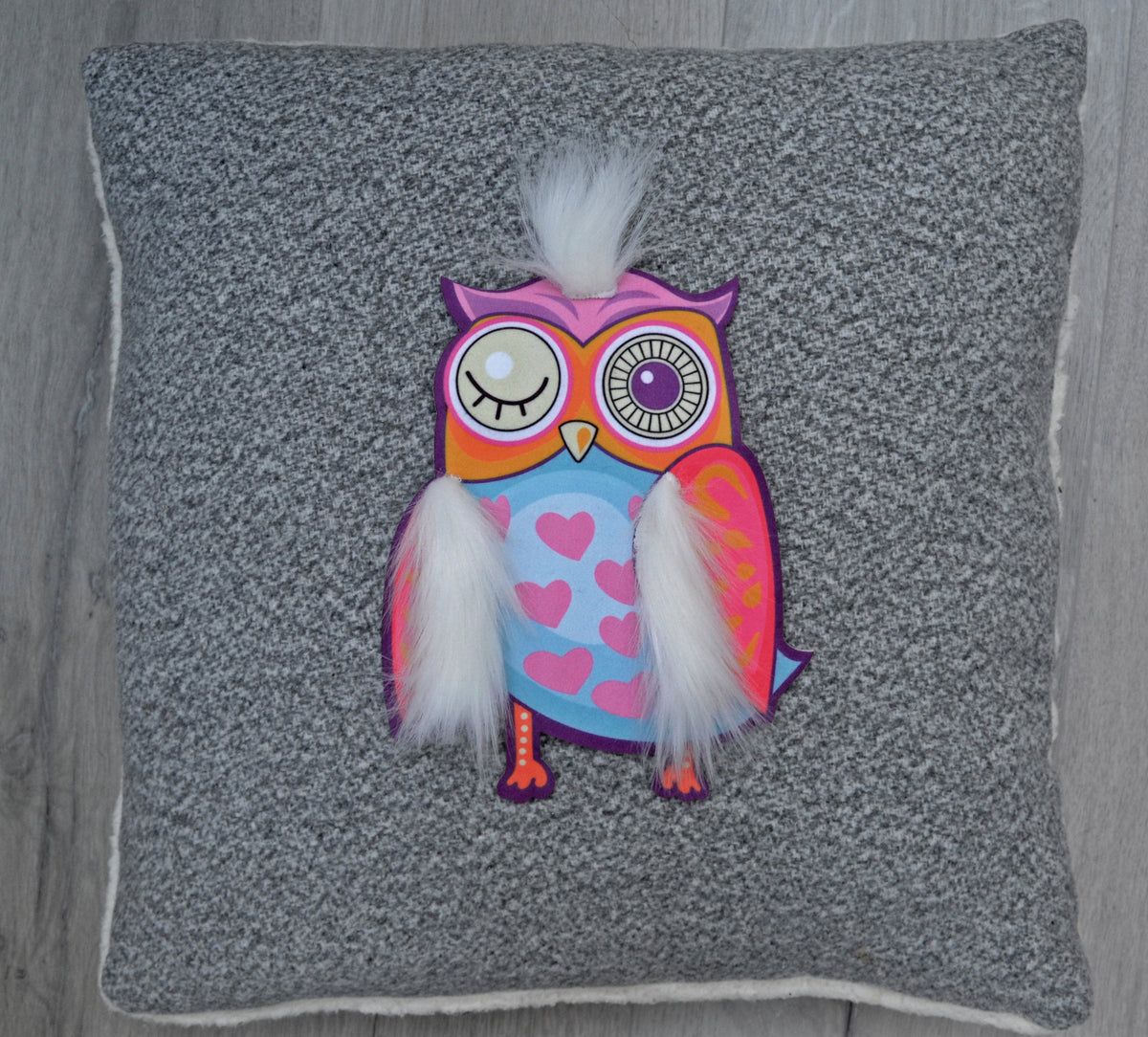 Large Owl Patch, Faux Fur Owl Patch, Owl Applique, Owl Patch Sew On, Owl with Faux Fur, Bird Patches for Pillow/Clothing/Coat/T-Shirt DIY