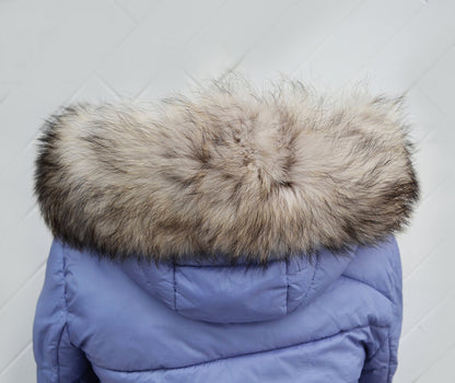 XL REAL RACCOON Dyed Fur Collar, Fur Trim for Hoodies, Raccoon Fur Collar, Fur Scarf, Fur Ruff, Raccoon Fur Hood, Raccoon Fur, Fur stripe