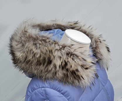 XL REAL RACCOON Dyed Fur Collar, Fur Trim for Hoodies, Raccoon Fur Collar, Fur Scarf, Fur Ruff, Raccoon Fur Hood, Raccoon Fur, Fur stripe