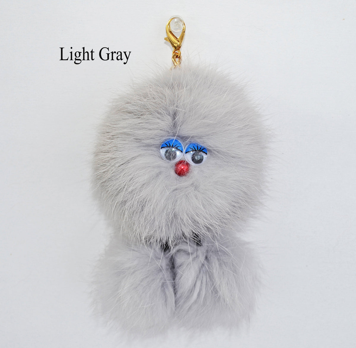 REAL RABBIT FUR Monster Key Chain, Rabbit Fur Pom Pom Keychain, Fur charm, Key Ring,  Bag Pendant, Fur Monster keychain, handbag accessory