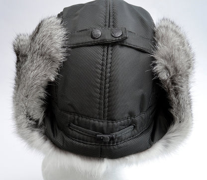 MAN REAL FUR hat, Aviator Hat, Rabbit Fur Hat, Fur Ear Flap Hat, Trapper Hat, Ushanka, Russian Hat, Ski Hat, Fur Hat Ear Flaps, Gift for Men