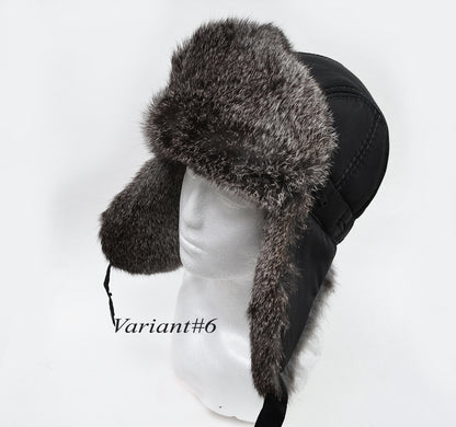 MAN REAL FUR hat, Aviator Hat, Rabbit Fur Hat, Fur Ear Flap Hat, Trapper Hat, Ushanka, Russian Hat, Ski Hat, Fur Hat Ear Flaps, Gift for Men