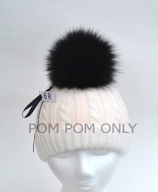 5" to 6" HIGHEST QUALITY FOX Pom Poms! Double Fox Fur Shiny Soft Pom Pom for Women Hat Beanie Tuque Winter Knit Hats Puff Fluffy Fur Ball