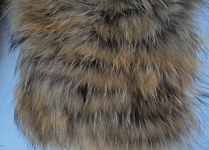 READY TO SHIP, Real Raccoon Fur Collar and Fur Pockets Set, Fur Trim for Hoodies,  Cardigan Coat Fur Pockets, Raccoon Fur Collar, Fur Scarf