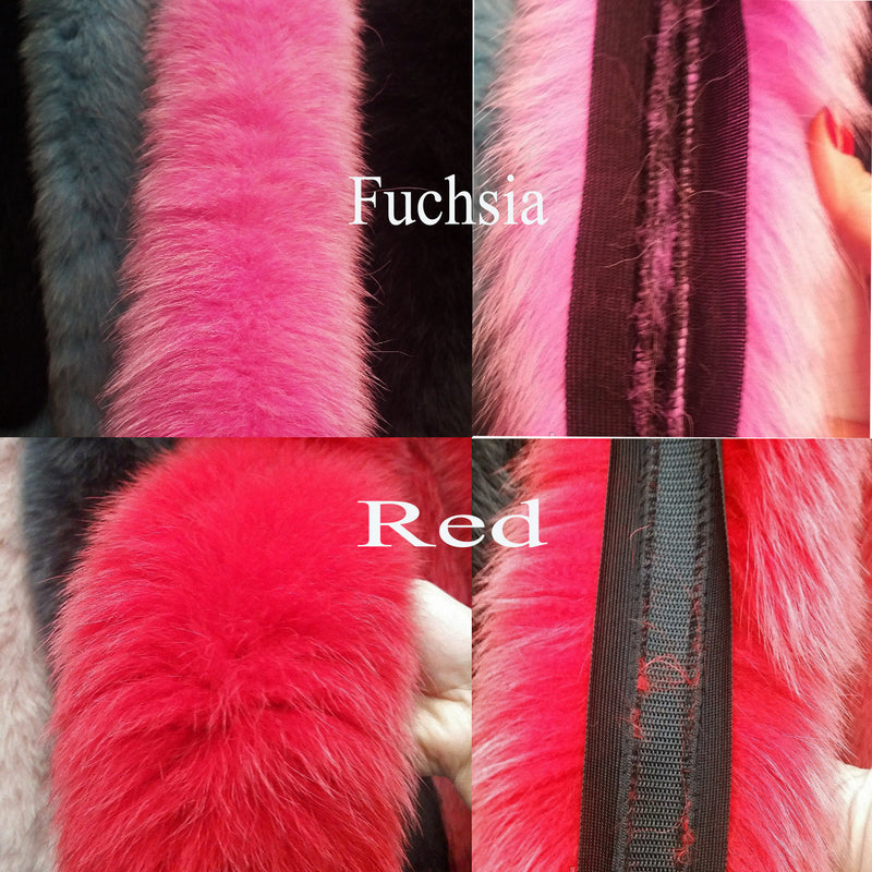 BY ORDER Fox (Tail) XL Double Real Fox Fur Trim Hood, Fur collar trim, Fox Fur Collar, Fur Scarf, Fur Ruff, Fur Jacket, Fur stripe, Real Fur