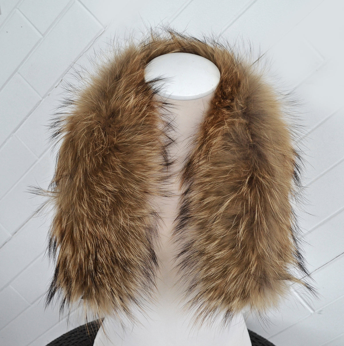 READY TO SHIP, Real Raccoon Fur Collar and Fur Pockets Set, Fur Trim for Hoodies,  Cardigan Coat Fur Pockets, Raccoon Fur Collar, Fur Scarf