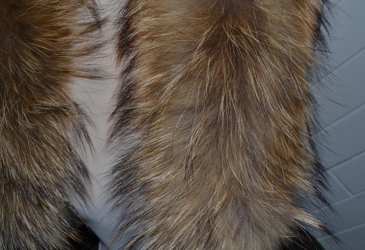 READY TO SHIP, Real Raccoon Fur Collar and Fur Pockets Set, Fur Trim for Hoodies,  Cardigan Coat Fur Pockets, Raccoon Fur Collar, Fur Scarf