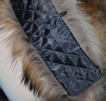 READY TO SHIP, Real Raccoon Fur Collar and Fur Pockets Set, Fur Trim for Hoodies,  Cardigan Coat Fur Pockets, Raccoon Fur Collar, Fur Scarf