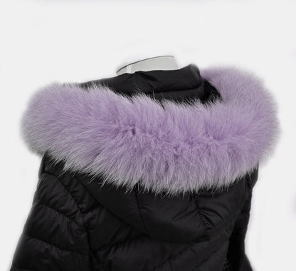 Blue Fur Strip single – genuine fox tail fur – image 3