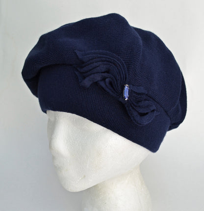 WINTER WOMAN BERET, Beret Hat, Winter Hat, Women's Hat, Knitted Beret Hat, Handmade Hat, Gift for Her, Warm Winter Hat, Slouchy Beret, Wool