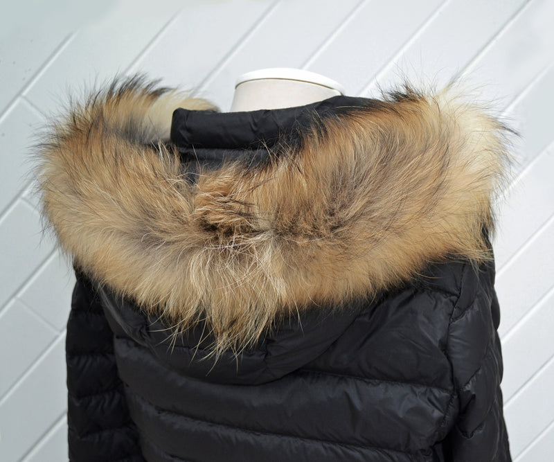 BY ORDER, Real Raccoon Fur (Tail) Trim Hood, Fur collar trim, Raccoon Fur Collar, Fur Scarf, Fur Ruff, Fur Hood, Fur stripe, Coat Trim